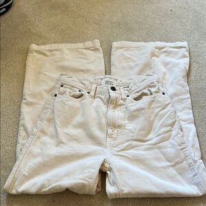 BDG Cream Relaxed Jeans with Smooth Texture